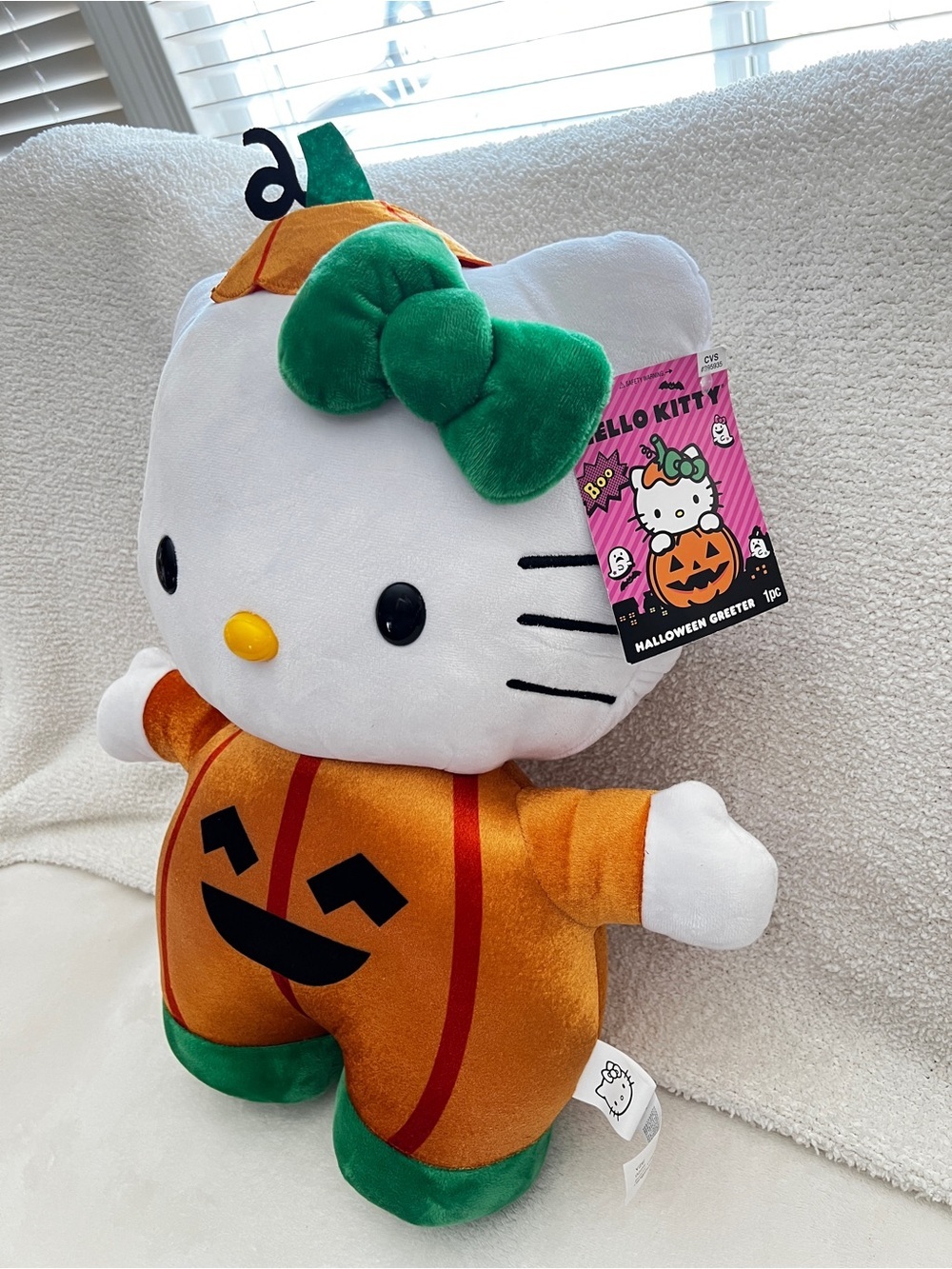 Hello Kitty Halloween Pumpkin Greeter plush 18” age 3+ Boo stuffed animal - Picture 2 of 10